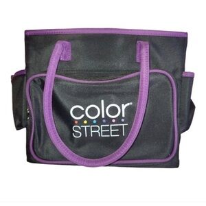 Color Street tote multiple divided compartments zipper front section